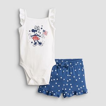 Baby Girl Jumping Beans® Disney's Minnie Mouse Americana Tank Bodysuit & Shorts Set