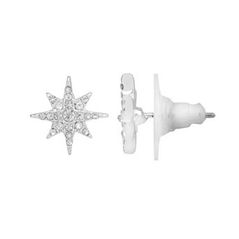 LC Lauren Conrad Silver Tone Starburst Stud Earrings