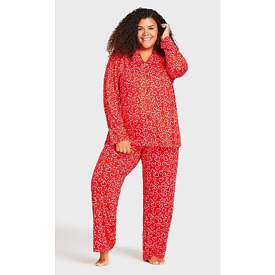 Avenue Women's Plus Size Button Through Sleep Top