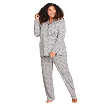 Avenue Women's Plus Size Button Through Sleep Top