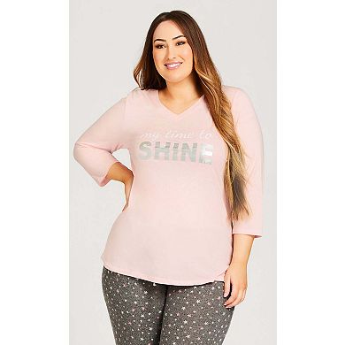 Avenue Women's Plus Size Shine Sleep Top