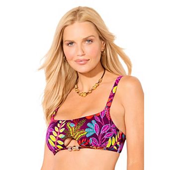 Swimsuits for All Women's Beaded Keyhole Bikini Top