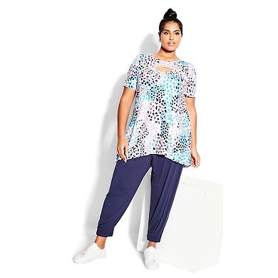 Avenue Women's Plus Size Keyla Foil Top