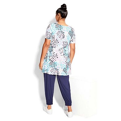 Avenue Women's Plus Size Keyla Foil Top