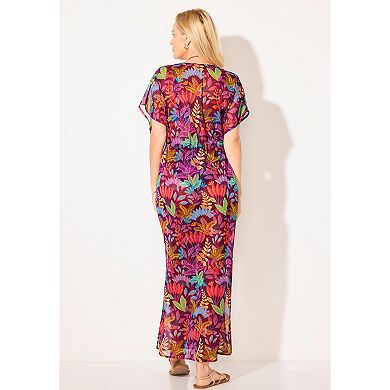 Swimsuits for All Women's Open Front Tie-Waist Maxi Cover Up