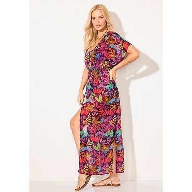 Swimsuits for All Women's Open Front Tie-Waist Maxi Cover Up