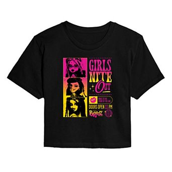 Juniors' Bratz Girls Nite Out Cropped Tee