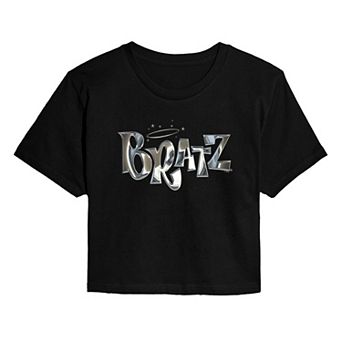 Juniors' Bratz Chrome Logo Cropped Tee