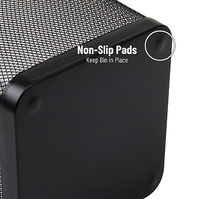 Mind Reader 5-gal. Square Mesh Metal Wire Trash Can 4-Pack