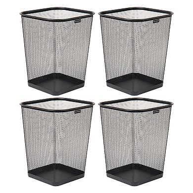 Mind Reader 5-gal. Square Mesh Metal Wire Trash Can 4-Pack