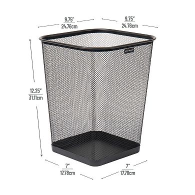 Mind Reader 5-gal. Square Mesh Metal Wire Trash Can 4-Pack