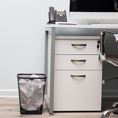 Mind Reader 5-gal. Square Mesh Metal Wire Trash Can 4-Pack