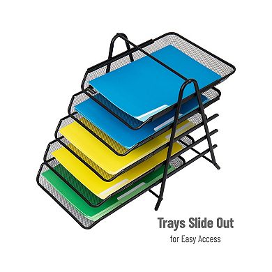Mind Reader 5-Tier Mesh Paper Tray Organizer