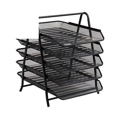 Mind Reader 5-Tier Mesh Paper Tray Organizer