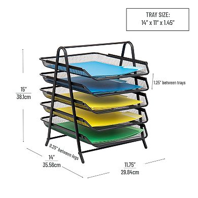 Mind Reader 5-Tier Mesh Paper Tray Organizer