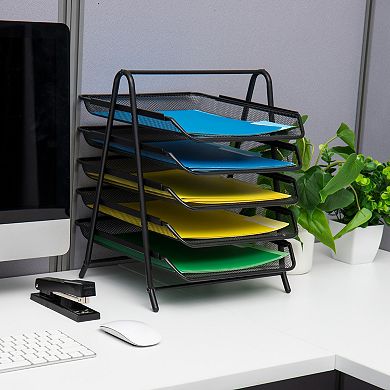 Mind Reader 5-Tier Mesh Paper Tray Organizer