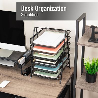 Mind Reader 6-Tier Metal Paper Tray Organizer