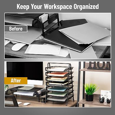 Mind Reader 7-Tier Metal Paper Tray Organizer
