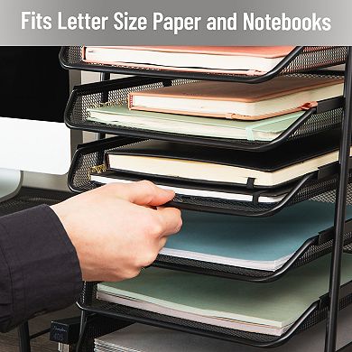 Mind Reader 7-Tier Metal Paper Tray Organizer