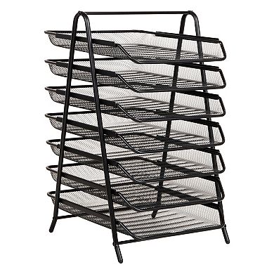 Mind Reader 7-Tier Metal Paper Tray Organizer