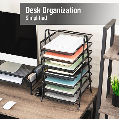 Mind Reader 7-Tier Metal Paper Tray Organizer