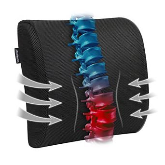 Mind Reader Lumbar Support Cushion with Air-Cloud Memory Foam