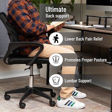 Mind Reader Lumbar Support Cushion with Air-Cloud Memory Foam