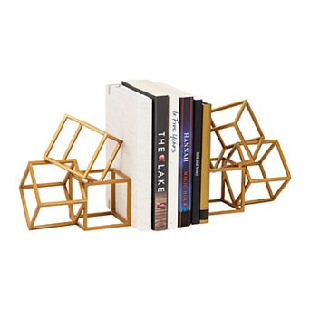 Mind Reader 2 pc Decorative Geometric Cubes Bookend Table Decor Set