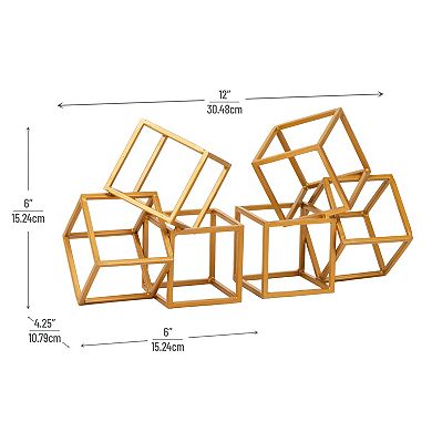 Mind Reader 2-Piece Decorative Geometric Cubes Bookend Table Decor Set