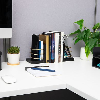 Mind Reader 2-Piece Decorative Basket Bookend Table Decor Set