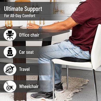 Mind Reader Ergonomic Air-Cloud Gel Donut Pillow Memory Foam Seat Cushion