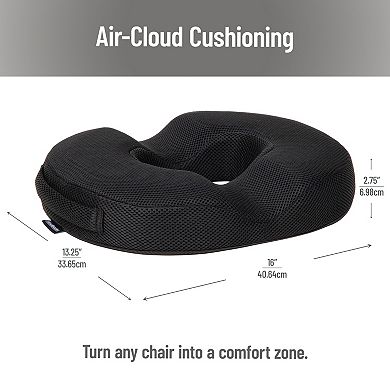 Mind Reader Ergonomic Air-Cloud Gel Donut Pillow Memory Foam Seat Cushion
