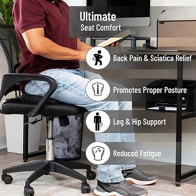 Mind Reader Ergonomic Air-Cloud Gel Donut Pillow Memory Foam Seat Cushion