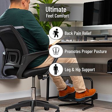Mind Reader Adjustable Metal Foot Rest Under Desk