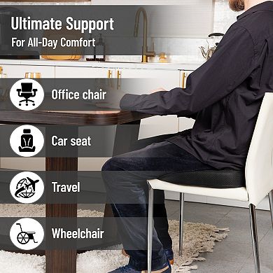 Mind Reader Gel Memory Foam Seat Cushion with Cut-Out Design