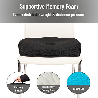 Mind Reader Gel Memory Foam Seat Cushion with Cut-Out Design