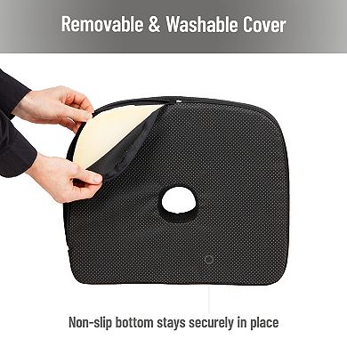 Mind Reader Gel Memory Foam Seat Cushion with Cut-Out Design