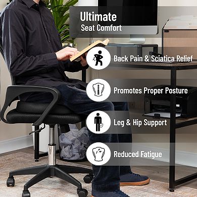 Mind Reader Gel Memory Foam Seat Cushion with Cut-Out Design