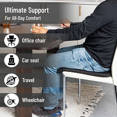 Mind Reader Ergonomic Gel Core Seat Cushion with Pressure Relief