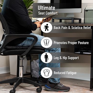 Mind Reader Ergonomic Gel Core Seat Cushion with Pressure Relief