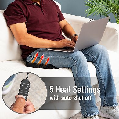 Mind Reader Heated Memory Foam Seat Cushion with Air-Cloud Support