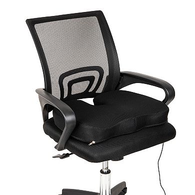 Mind Reader Heated Memory Foam Seat Cushion with Air-Cloud Support