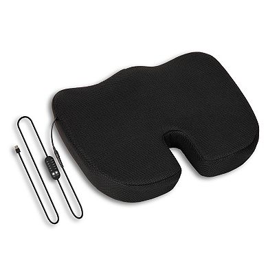 Mind Reader Heated Memory Foam Seat Cushion with Air-Cloud Support