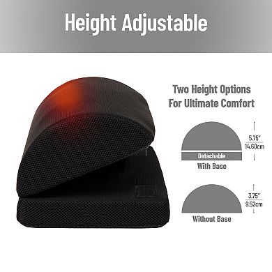 Mind Reader Heated Memory Foam Footrest with Adjustable Height & 4 Heat Settings