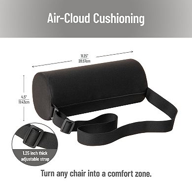 Mind Reader Lumbar Roll Pillow with Air-Cloud Memory Foam Support