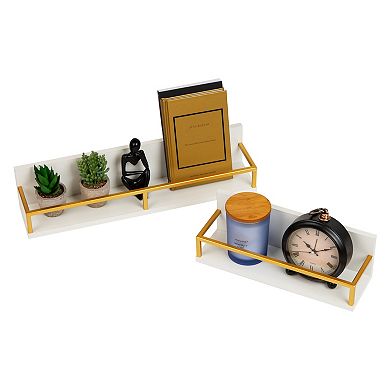 Mind Reader Wall-Mounted Floating Shelves Office Organizers Set of 2