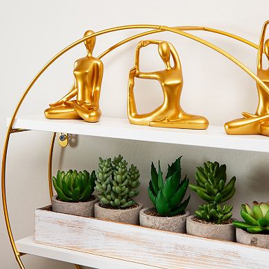 Mind Reader Floating Round Wall Shelves with Dual Display Shelves