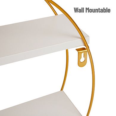 Mind Reader Floating Round Wall Shelves with Dual Display Shelves