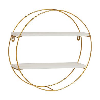Mind Reader Floating Round Wall Shelves with Dual Display Shelves