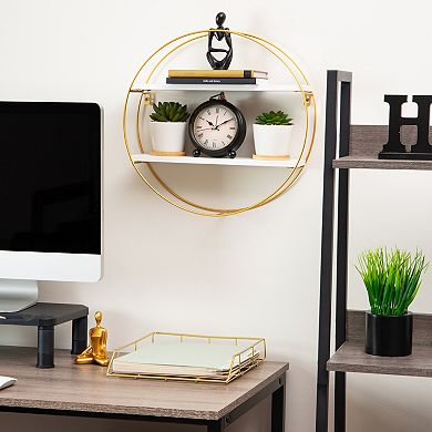 Mind Reader Floating Round Wall Shelves with Dual Display Shelves